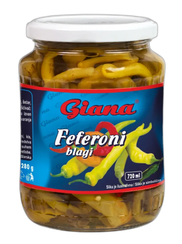 Feferoni blagi 660/280g, Giana