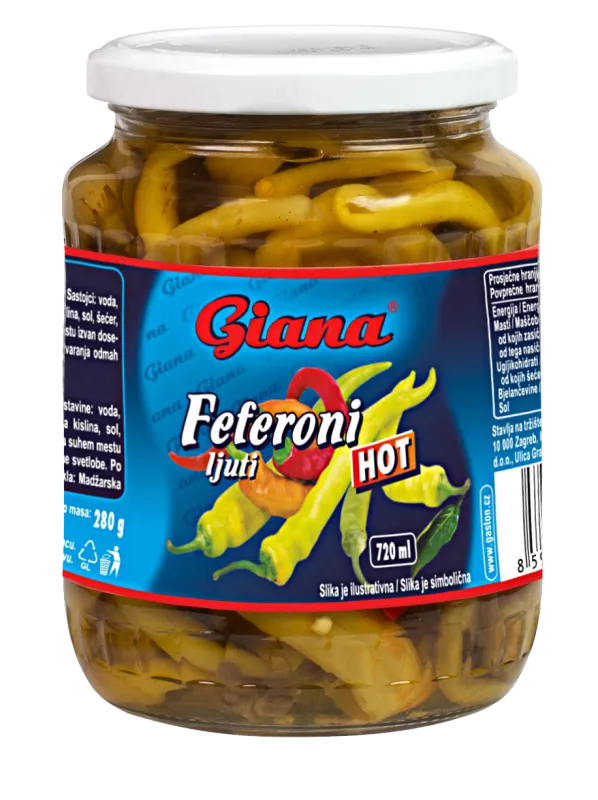 Feferoni ljuti 650/240g, Giana