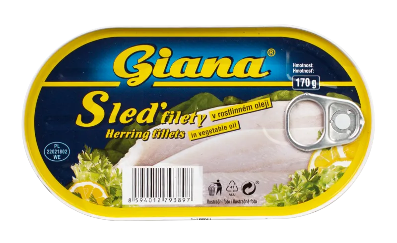 Haringa fileti u biljnom ulju 170/102g, Giana