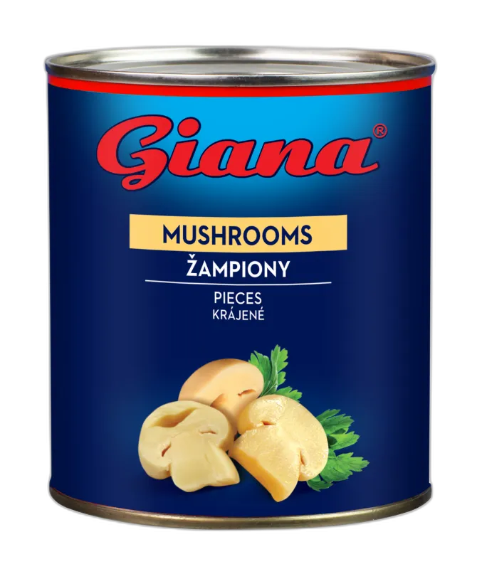 Šampinjoni komadi i peteljke 800/400g, Giana