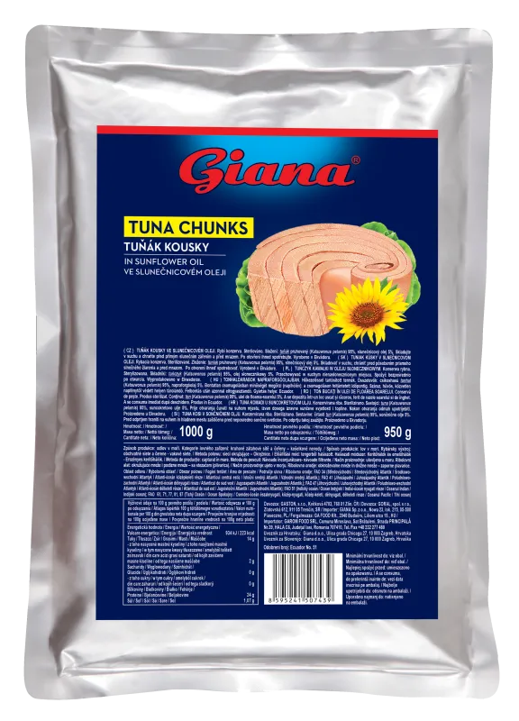 Tuna komadi u biljnom ulju 1000/950g, Giana