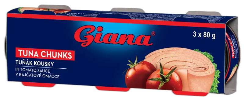 Tuna komadi u umaku od rajčice tripack 3x80g, Giana