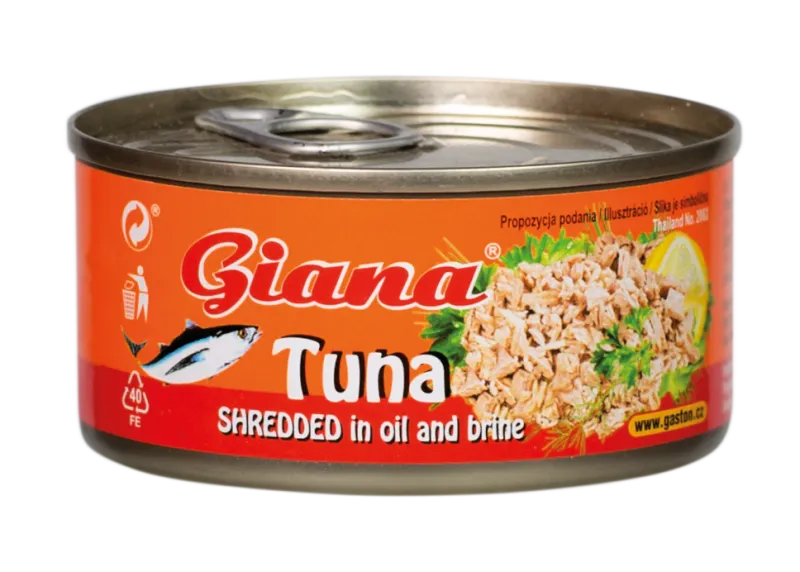 Tuna shredded in vegetable oil 185/130g, Giana